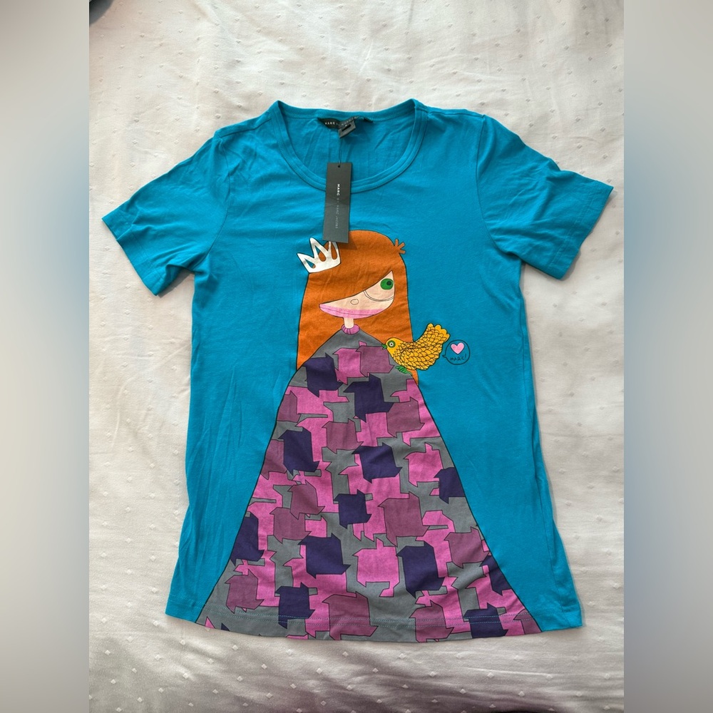 New!Marc by Marc Jacobs NWT Sapphire Blue Short Sleeve Tee in size Small